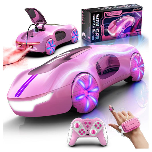 Gesture-activated remote-controlled car with lights, water spray, and sound effects（pink）