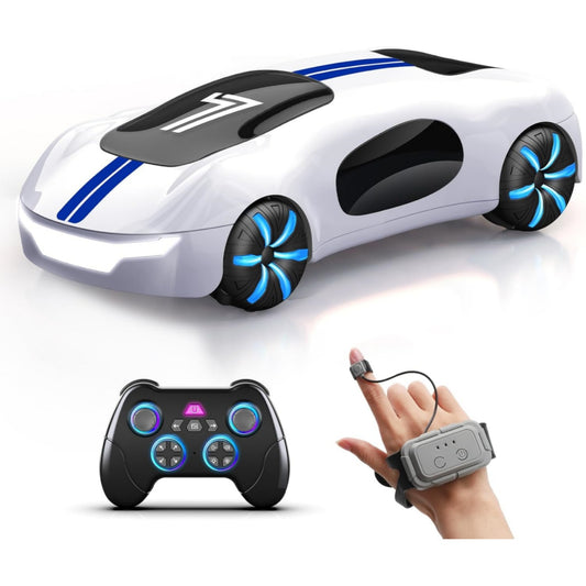 Gesture-activated remote-controlled car with lights, water spray, and sound effects（White）