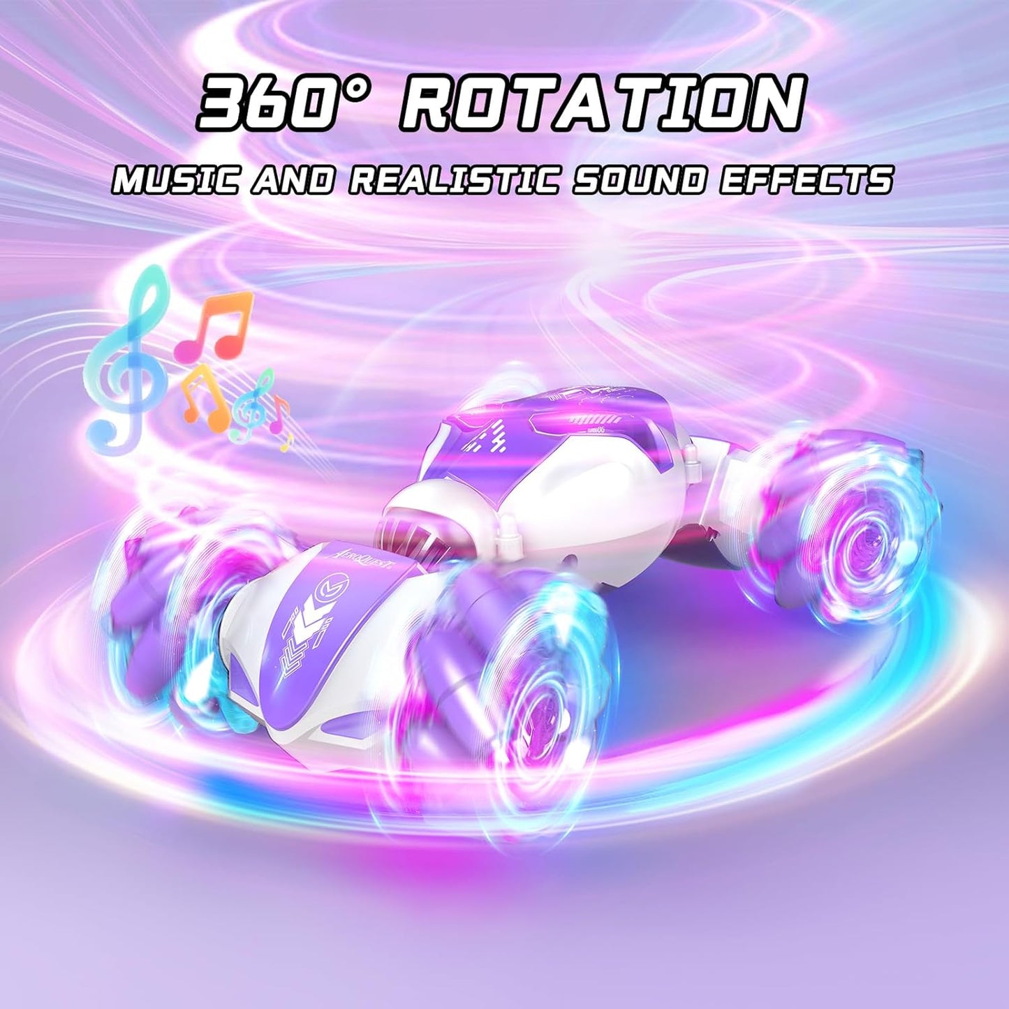 Gesture-sensing remote control car, all-terrain off-road twisting toy, Christmas and birthday gift (purple)