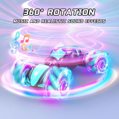 Gesture-sensing remote control car, all-terrain off-road twisting toy, Christmas and birthday gift (blue)